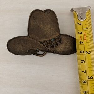 Vintage Ten Gallon Hat Brass Belt Buckle